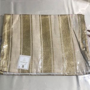 Saro Lifestyle 1828 Striped Burlap Table Runner